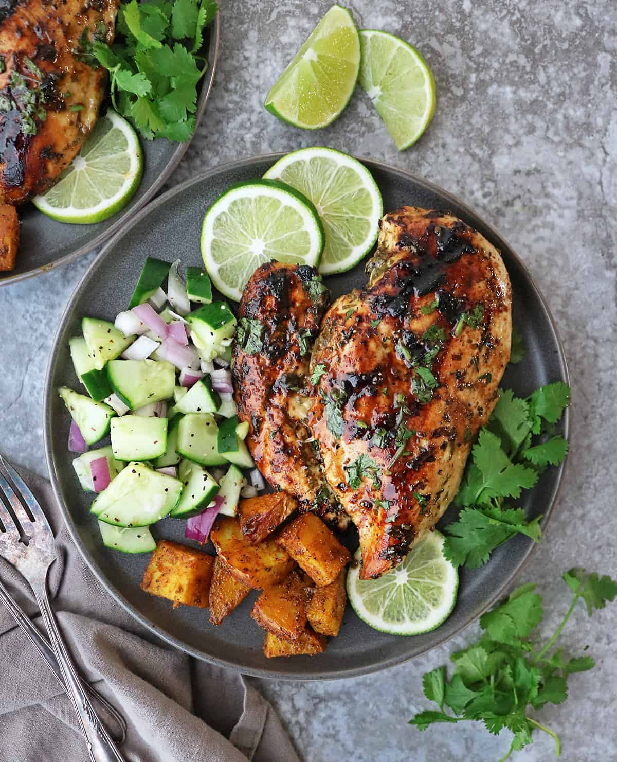 This Cilantro Lime Chicken packs a deliciously fresh, tangy, and garlicky punch that will have your taste-buds singing! This quick and easy grilled Cilantro Lime Chicken is a versatile recipe that will have you coming back for more.
