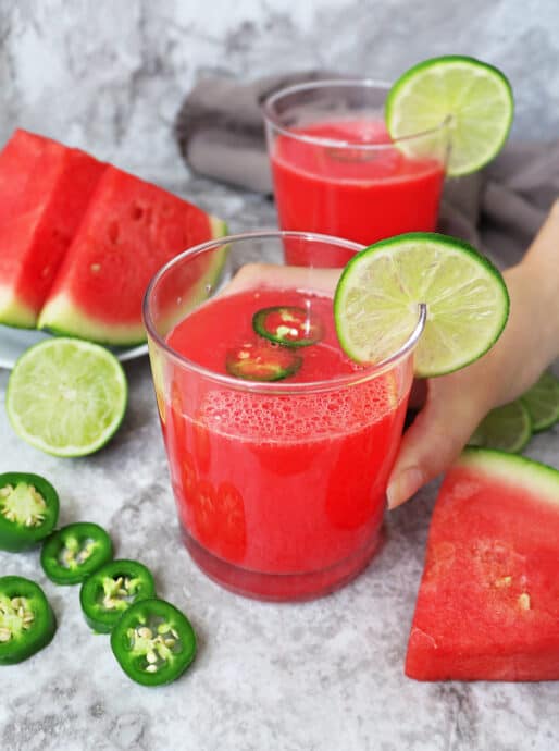 Deliciously intoxicating but not inebriating, this sweet, sour, and slightly spicy, Watermelon Paloma Mocktail is a refreshing addition to any celebration.