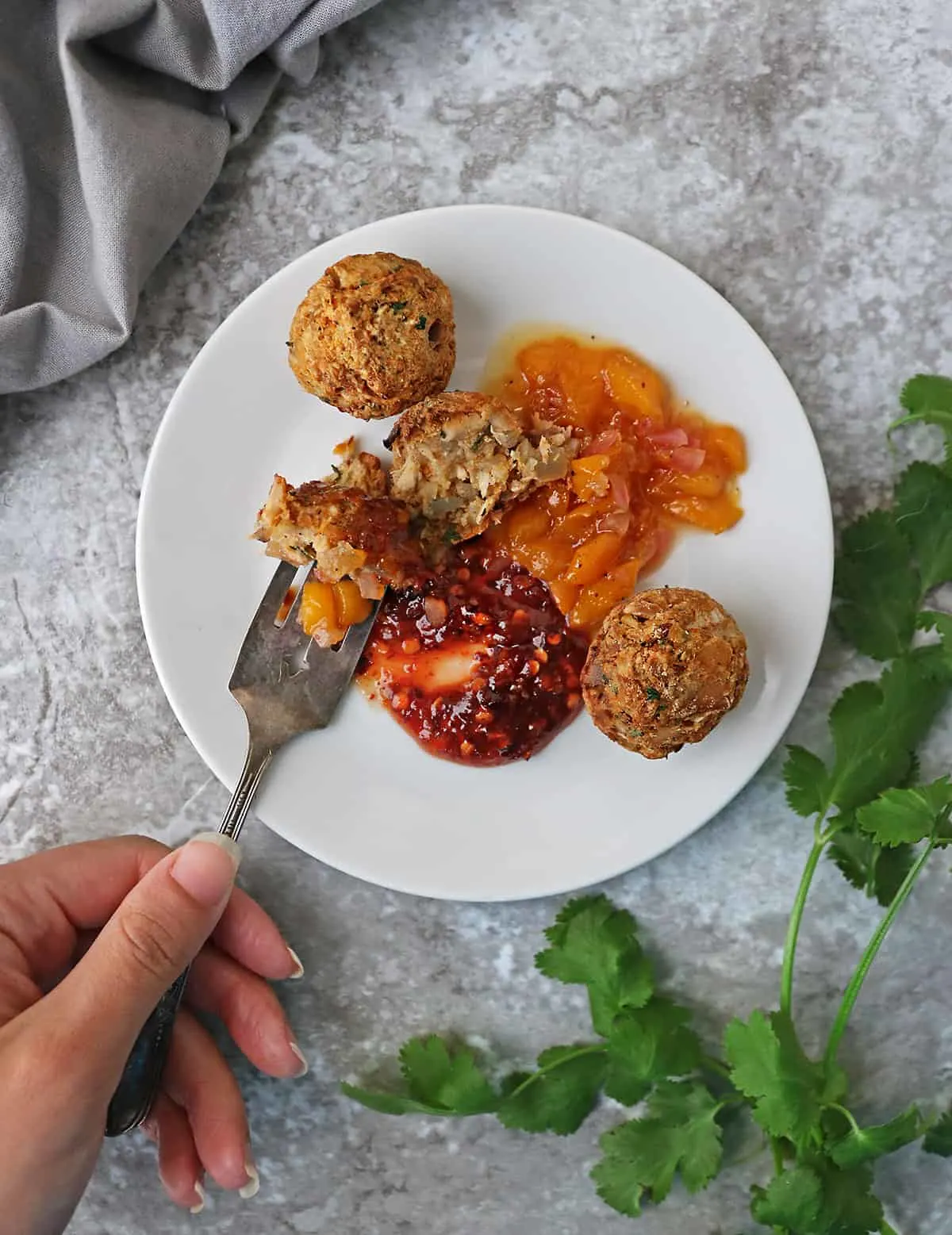We enjoyed those Air Fryer Salmon Croquettes with some of this Easy Mango Chutney and some of this Sweet Chili Sauce. 
