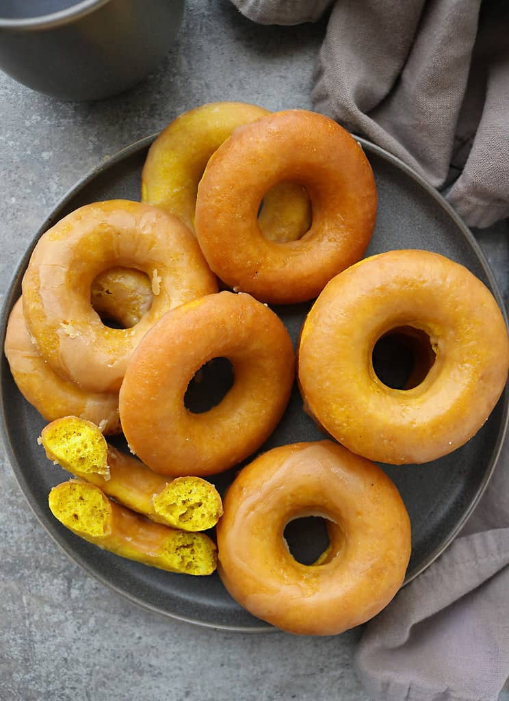 Decadent turmeric donuts with caramel glaze