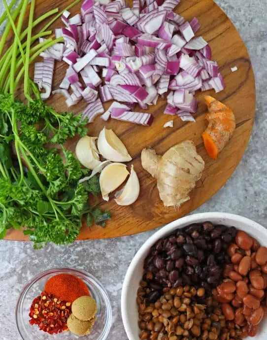 Easy Healthy Bean Filling For Beet Tortillas.