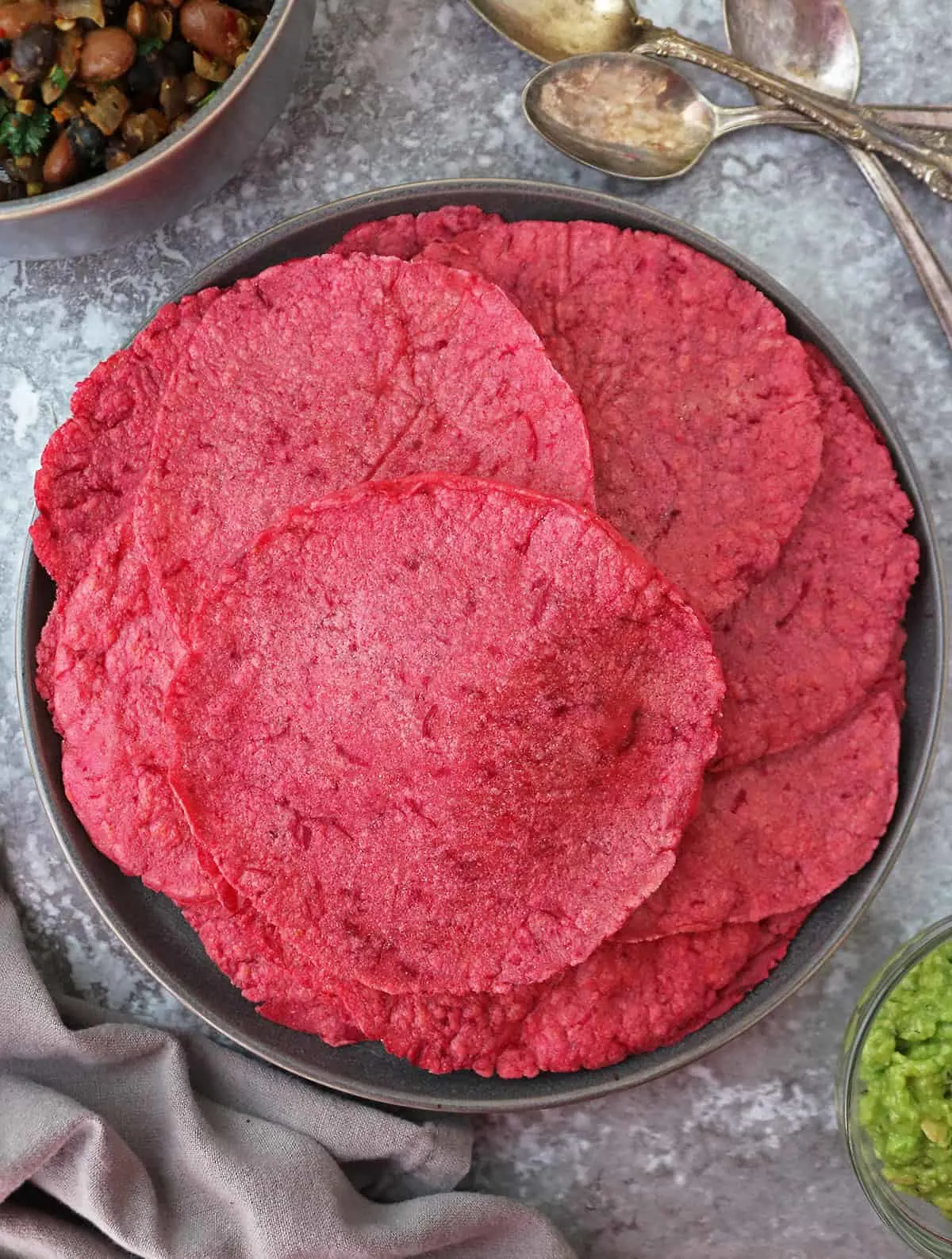 Plate with Tasty Easy Beautiful Beet Tortillas