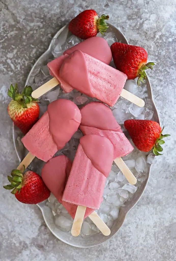 Strawberry Popsicles - A Virtual Vegan