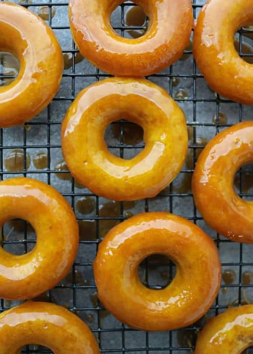 Golden Donuts with Caramel Glaze
