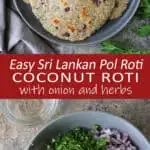 Easy Sri Lankan Pol Roti with onion and herbs