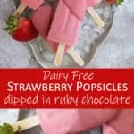 Jam-packed with fresh strawberries and a hint of cardamom, these 4-ingredient fresh strawberry popsicles are a deliciously refreshing, dairy-free summer treat!