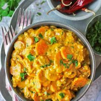 Bowl of Creamy tasty carrot curry