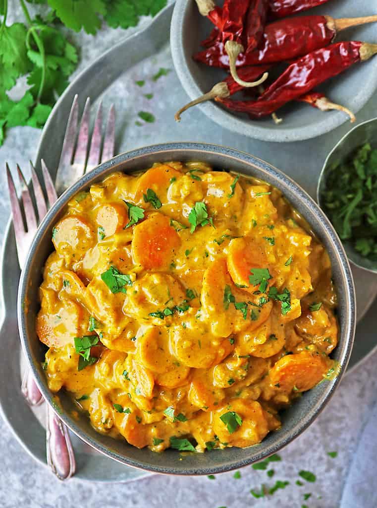 Bowl of Creamy tasty carrot curry