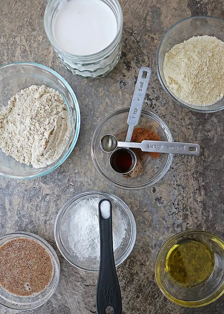 Ingredients to make eggfree waffles.