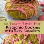 Gluten-free, no-bake pistachio cookies.