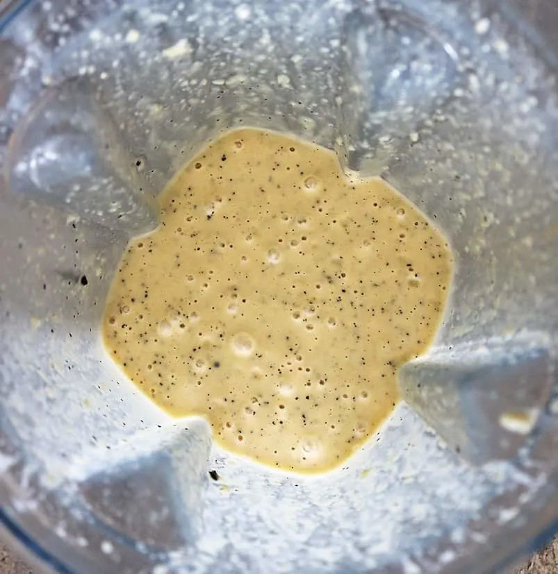 Blending passion fruit and other ingredients together