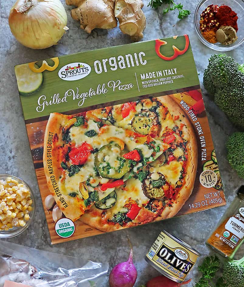 Sprouts Organic Frozen Grilled Veggie Pizza for movie night!