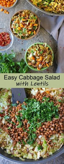 Easy Cabbage Salad with Lentils Recipe