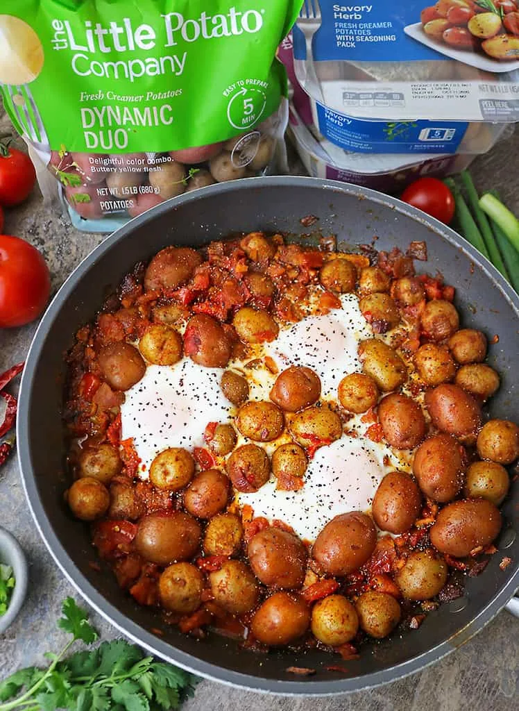 Straight out of the oven potato shakshuka