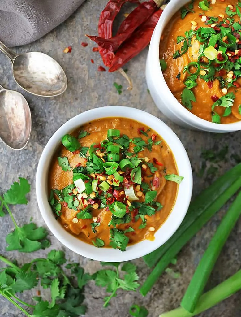 Pumpkin Curry Soup (Vegan!) - The Garden Grazer