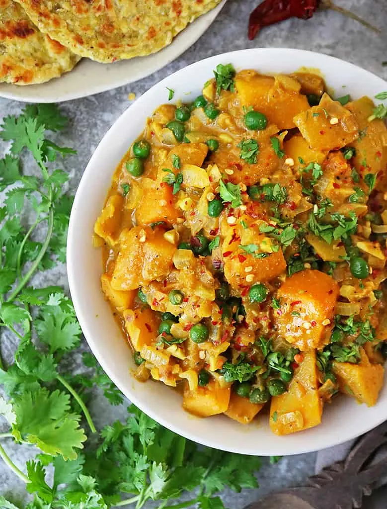 easy vegan butternut squash curry with wild peppers