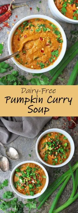 vegan healthy pumpkin curry soup