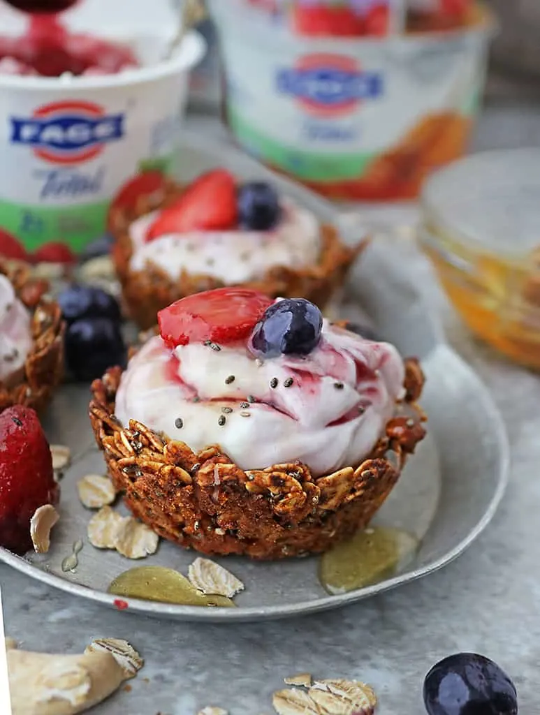 Delicious granola Greek Yogurt cups