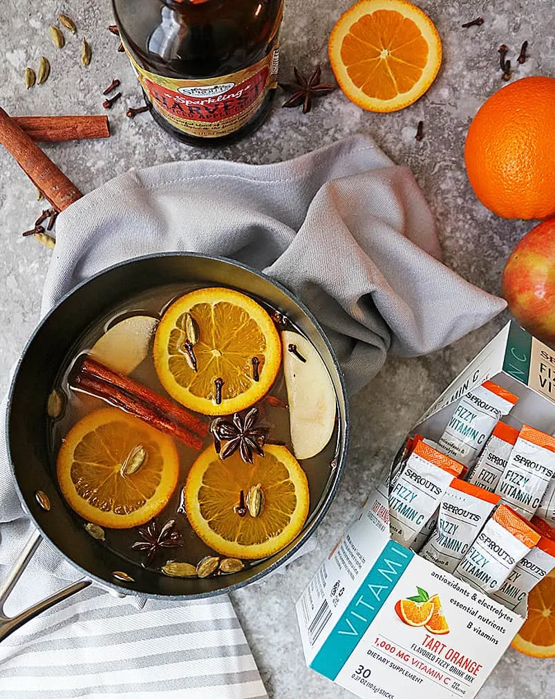 Making Spiced Citrus Mulled Juice with Sprouts Fizzy Cs Tart Orange