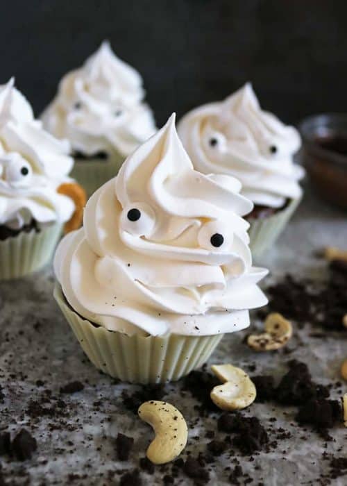 Ghost Cups with Chocolate Pudding
