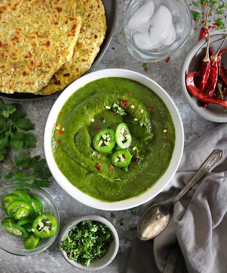 vegan spinach curry soup with coconut milk