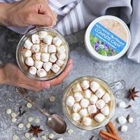 Rich Spiced White hot chocolate with Host Defense Complete Calm