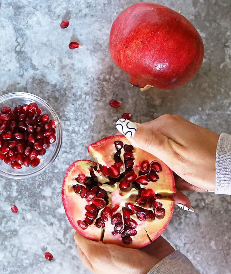 ruby hued Pomegranates from sprouts