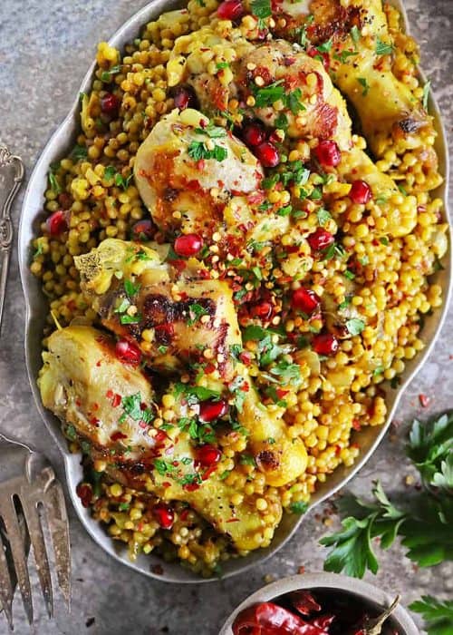 One Pan Israeli Couscous with Chicken