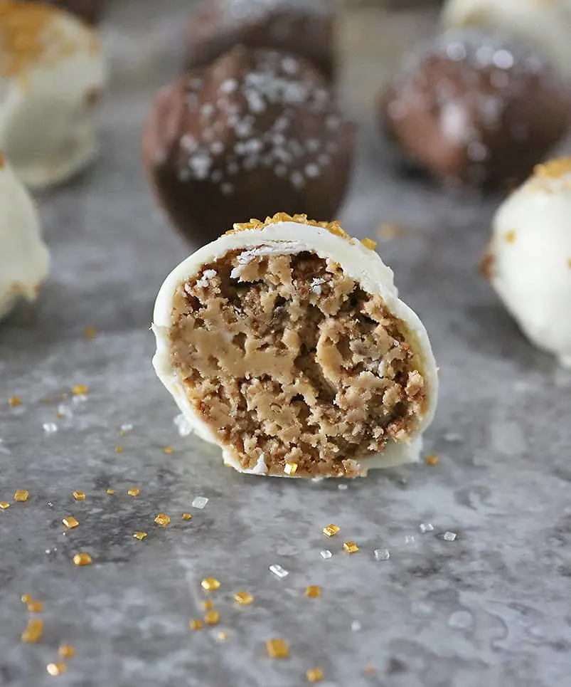 no bake chocolate covered crunchy peanut butter balls
