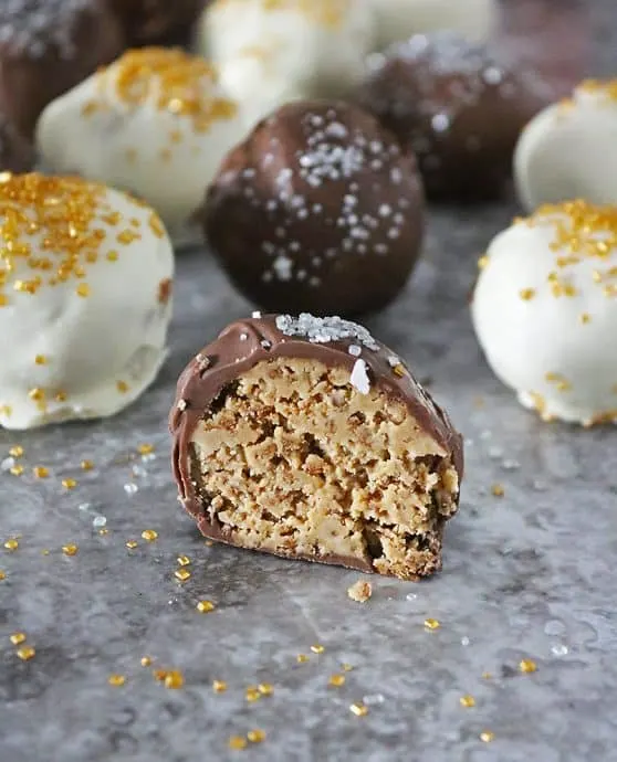 no bake chocolate covered crunchy peanut butter truffles