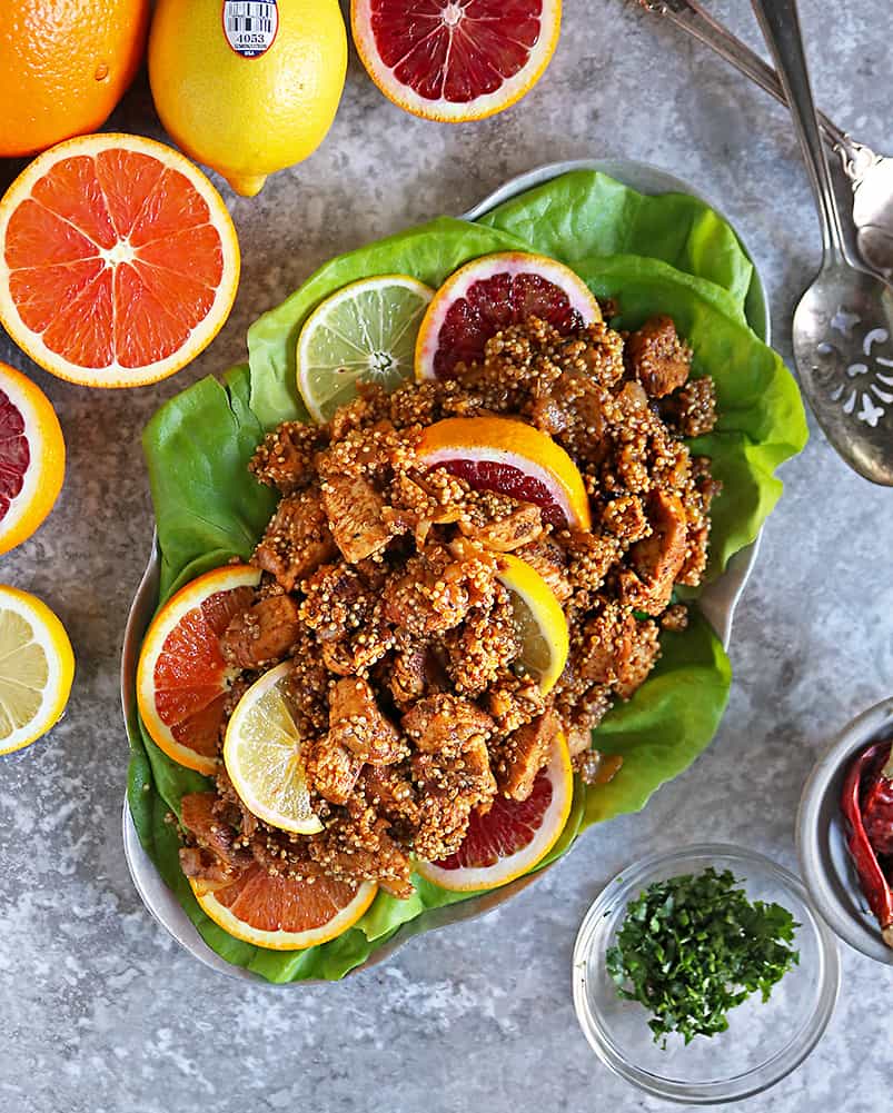 Healthy citrus chicken quinoa dinner