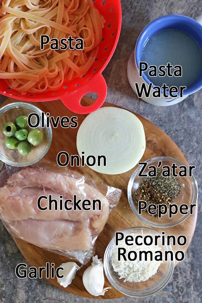 Ingredients to make Zaatar cacio e pepe