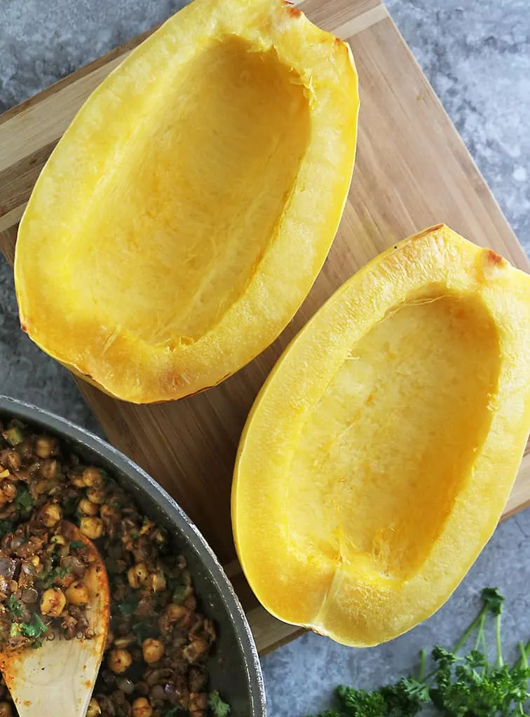 Tender baked spaghetti squash