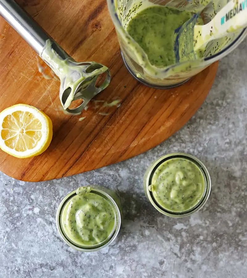 Mixing together ingredients to make this easy healthy tasty chia pudding