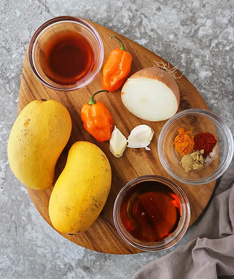 The 9 ingredients to make Mango Habanero Chutney