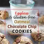 Made with just twelve ingredients, these Easy Eggless Oatmeal Chocolate Chip Cookies are a delicious way to chase away that afternoon slump.