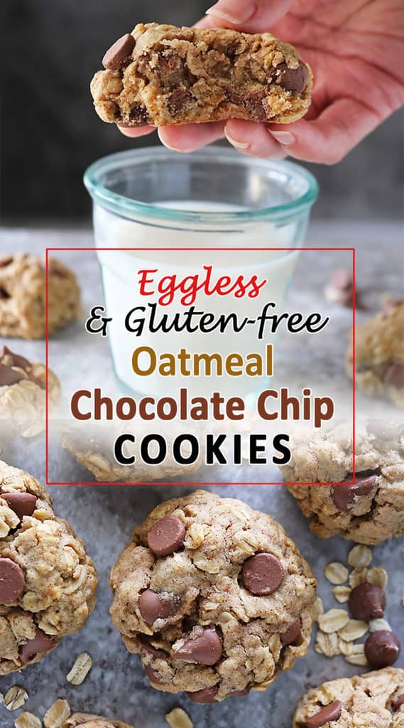 Easy Eggless Oatmeal Chocolate Chip Cookies Recipe