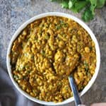 In this Easy Mung Bean Curry, mung beans are simmered in an aromatic and well-spiced, creamy coconut sauce until they are tender