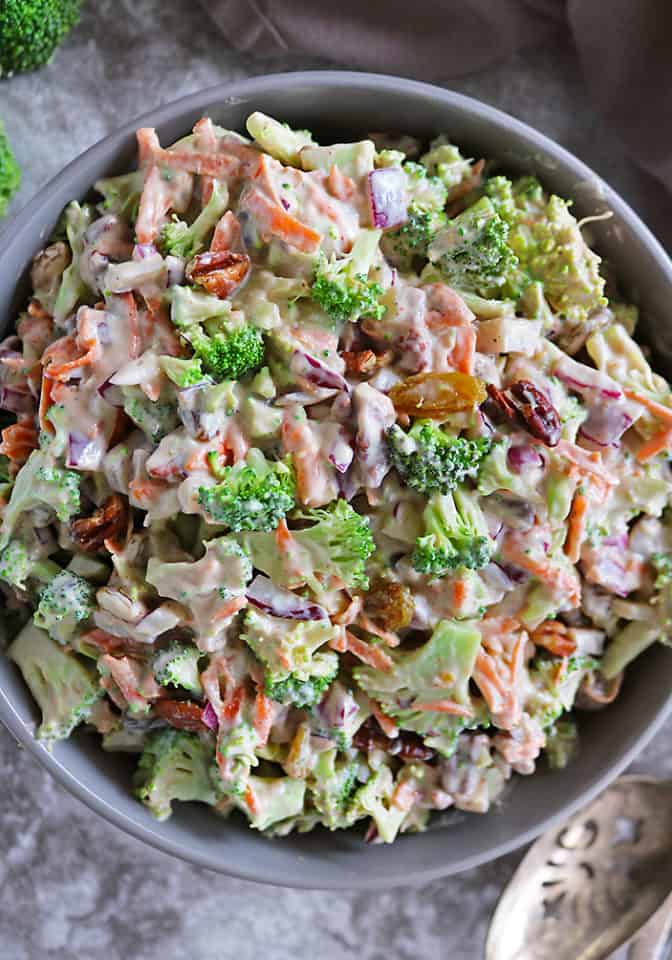 Easy Vegan Broccoli Salad - Savory Spin