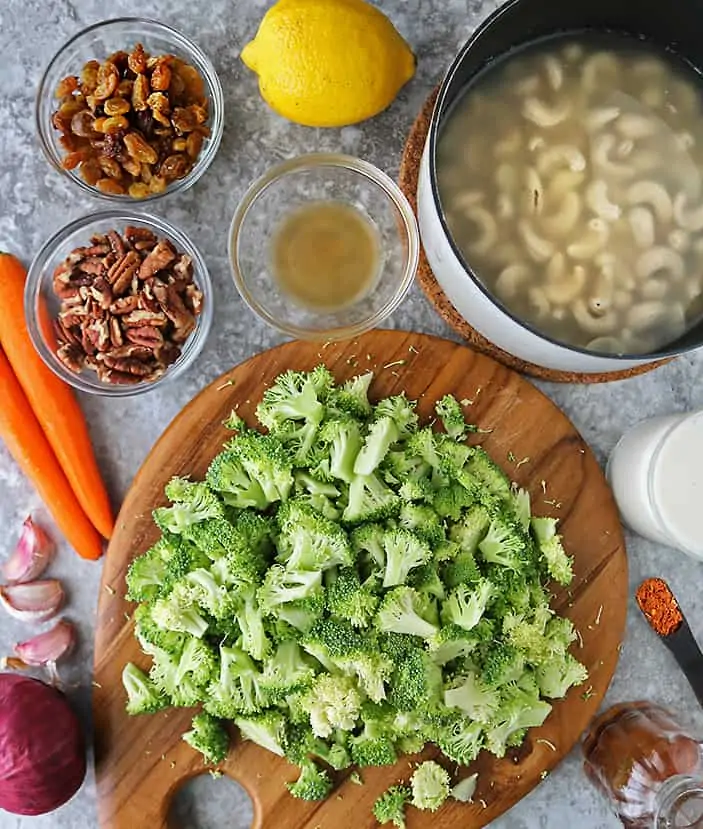 12 ingredients to make healthy vegan broccoli salad