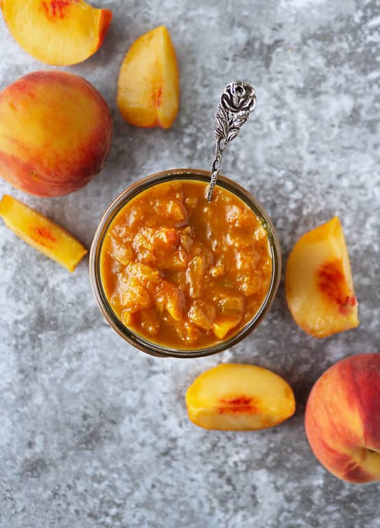 Easy Peach Chutney Recipe (refined sugarfree, glutenfree)