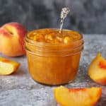 Easy peach chutney - a gluten-free dairy free recipe that can be made in 10 minutes.