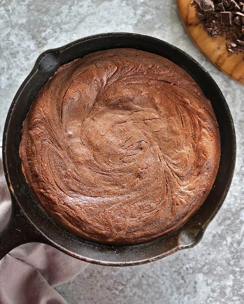 Delicious easy gluten free chocolate skillet cake