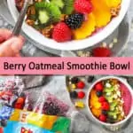 Easy Berry Oatmeal Smoothie Bowl