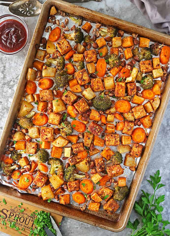 Easy Sheet Pan Spicy Tofu Savory Spin
