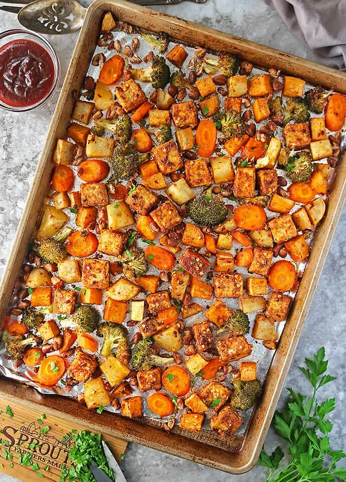 Just baked Easy Sheet Pan Spicy Tofu