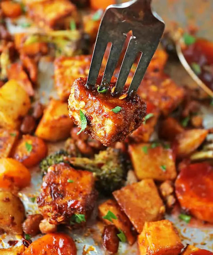 The most crispy sheet pan tofu