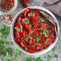 Delicious vegan beet curry perfect for Halloween.