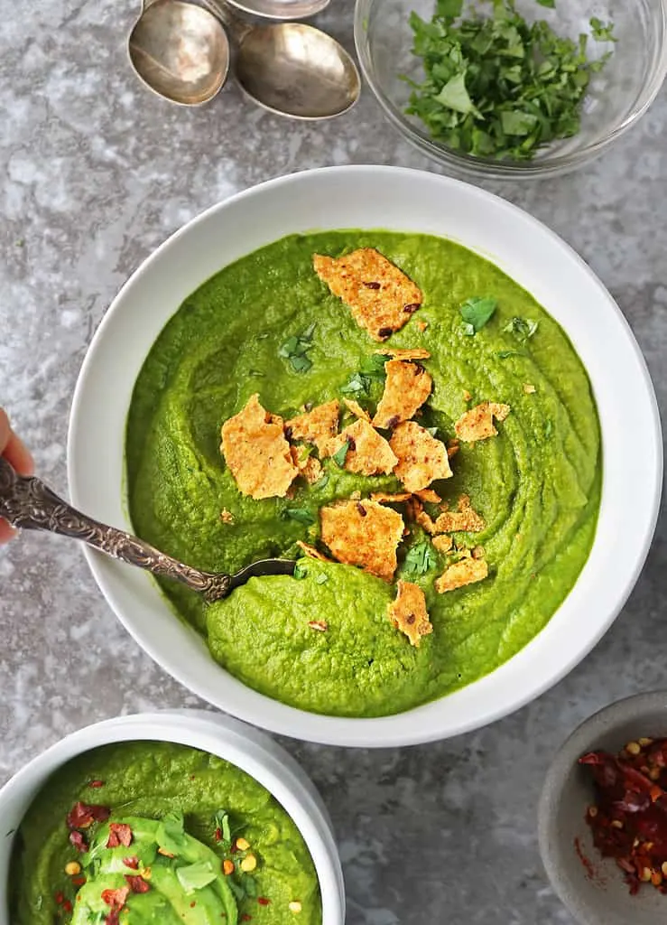 Enjoying kale soup with -Echinacea