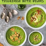 Thick creamy Easy Kale Soup With beans.